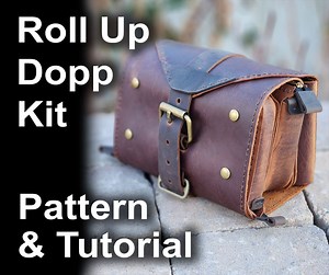 Roll-up Dopp Kit Leather Pattern Tutorial - Leather Roll up Bag PDF Pattern - Toiletry Bag Pattern, Dopp Kit Pattern, Traveler's Dopp Kit - Etsy