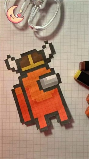 Among Us Red Pixel Art Drawing 👾❤️ | Kırmızı Karakter Piksel Çizimi