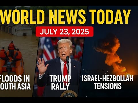 World News Today | July 23, 2025 | Deadly Floods, Trump Rally, Israel Tensions & More