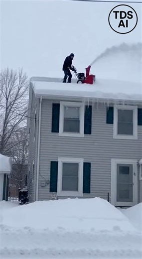 Neighbor Falls Through Roof While Using Snow Blower to Clear Heavy Snow Home security video captures a dangerous moment in Duluth, where a homeowner climbs onto the roof to clear heavy snow using a snow-blowing machine. As the equipment moves across the roof surface, the structure suddenly gives way, causing the man to fall through into the home below. The incident highlights the risks associated with roof snow removal, especially when heavy accumulation weakens structural areas or when power eq