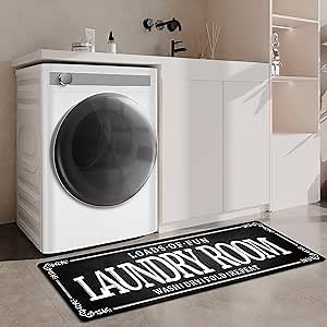 Non-Slip Rubberback Laundry Room Rug Runner 20''x59''