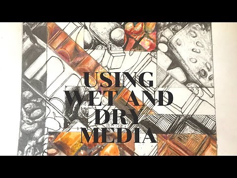 HOW TO USE WET & DRY MEDIA TOGETHER | Art Tutorial | Sketchbook drawings | Didsbury Art Studio