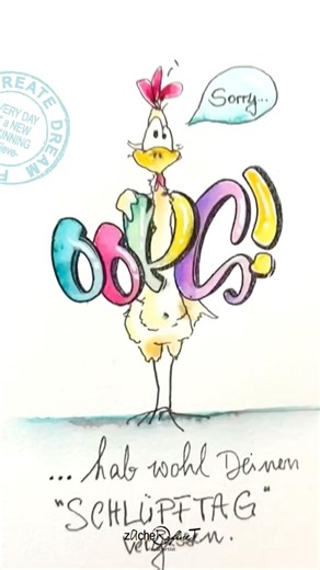Zu diesem Stempel gibt’s die Huhn-Vorlage gratis dazu 🐔✨
