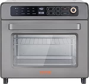 VEVOR 12-IN-1 Air Fryer Toaster Oven, 25L Convection Oven, 1700W Stainless Steel Toaster Ovens Countertop Combo with Grill, Pizza Pan, Gloves, 12 Slices Toast, 12-inch Pizza, Home and Commercial Use