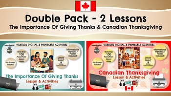 Thanksgiving & Giving Thanks - Double Pack - 2 Lessons (Canada)