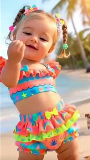 Cute Little Girl Dancing with Beach Cutie 🏖️💃 | Adorable Dance Moments