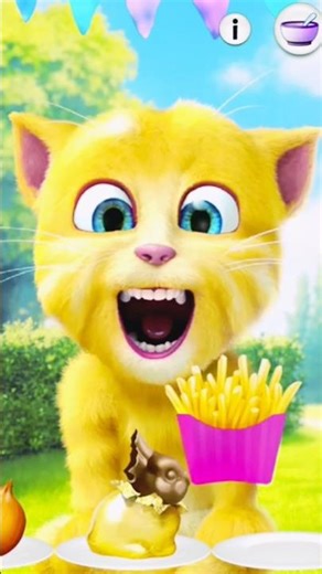 Billi cake 🎂 finger khakar 🍟 pet fat Gaya Delhi hospital mein Bharti hai #cat #talkingtom #ginger2