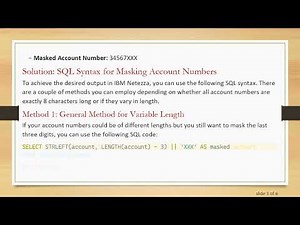 How to Mask Your Account Number in SQL (Netezza)