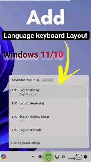 Add Language keyboard layout Windows 10/11 #keyboardlanguage #windowstips