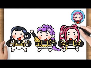 How to Draw Cute Huntrix From Kpop Demon Hunters Step by Step