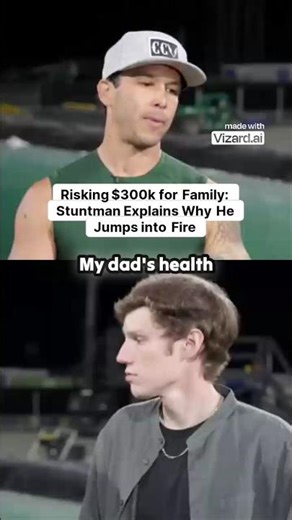 Riskin $300 For Family : Stuntman Explaine Why He Jump Into Fire #trending #shorts #fyp @MrBeast