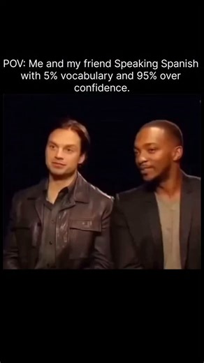 Fame & Icons Daily on Instagram: "😂 What happened to actually learning the language before the interview? Watching Sebastian Stan and Anthony Mackie try to "speedrun" Spanish with zero preparation is the chaotic energy we all need. They really thought they could bluff their way through with just a few random words and a lot of hand gestures. It’s hilarious how Anthony just rolls with it while Sebastian looks like he’s calculating his life choices in real-time!What happened to the professional i