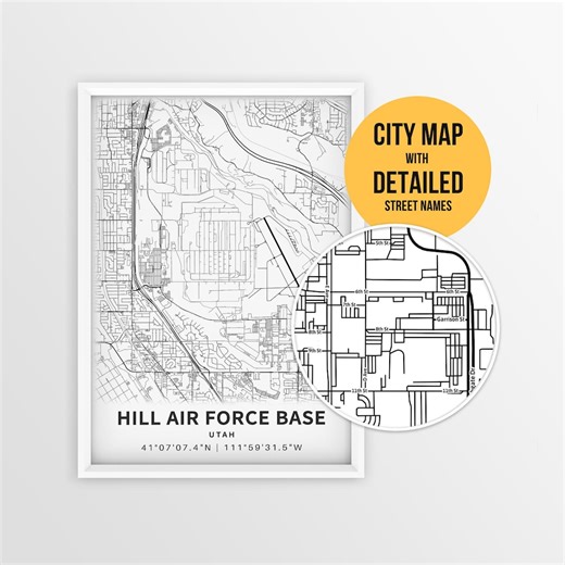 Hill AFB Map Poster, Utah Military Base Map With Street Names (instant Download) - Etsy UK