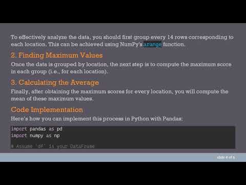 Finding the Average of Max Values in a Pandas DataFrame