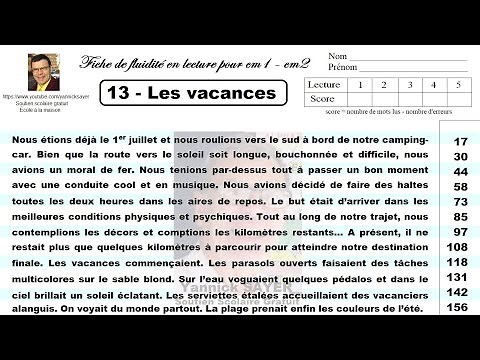 Améliorer la fluidité et compréhension en lecture en cm1 - cm2 # 13
