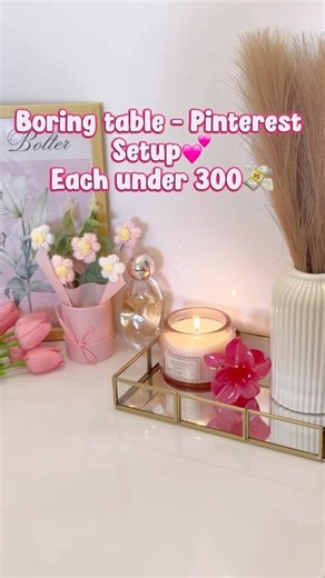 Turn your boring table into this aesthetic Pinterest style 🤩🎀 #pinterest #meeshofinds