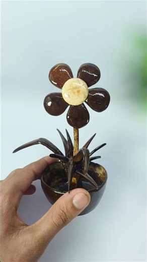 🌸 Amazing Coconut Shell Flower Making🥥 | Coconut shell craft | #shorts #diy #shortsfeed #craft