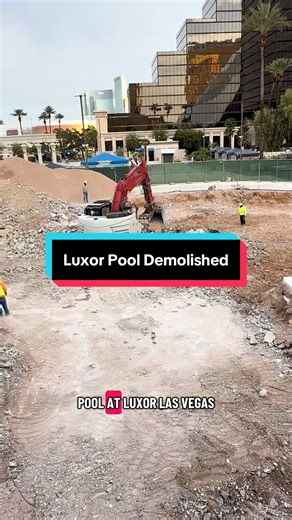 The pool at Luxor Las Vegas is currently being demolished and no one is talking about it. It’s almost pool season, here is what you need to know. #vegas #lasvegas #vegasstarfish #travel #hotel