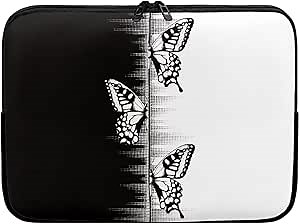 Black White Buttefly Print 13 Inch Tablet Case Computer Bag Laptop Carrying Cases & Sleeves for Accessories
