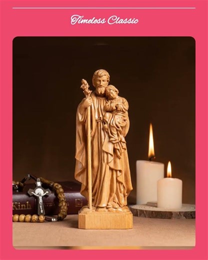 SET 2- Catholic Home Altar for family, Religious Catholic Statue, Wooden Religious Gifts, Jesus C...
