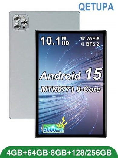 Qetupa Y20 Tablet PC Android de 10.1 pulgadas, Procesador MTK6771 Octa-Core a 2.0GHz, 4GB RAM + 64GB ROM o 8GB RAM + 128GB/256GB ROM (ampliable a tarjeta SD de 1TB), Pantalla táctil IPS (1280x800), Cámara frontal de 5MP y cámara trasera de 13MP, Batería de 6000mAh, Bluetooth 5.2, Wi-Fi 802.11ax 6, GPS, Puerto de carga Tipo C. No es compatible con tarjeta SIM. | SHEIN
