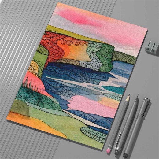 Irish Reverse Coloring Pages, Watercolor Landscapes, St. Patrick's Day Doodling (digital Download) - Etsy