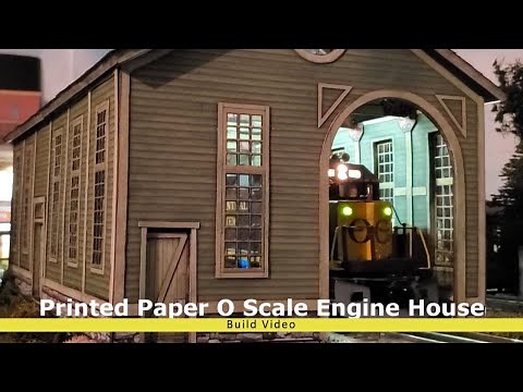 O Scale Engine House "Build Video" Printed Card Stock with Views of completed Building on the Layout