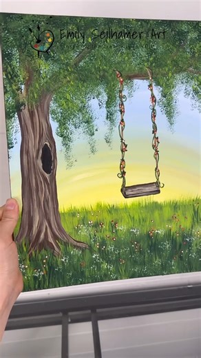 480K views · 4.8K reactions | [clip] How to paint grass with a fan brush! #tipsandtricks #acrylicpainting #beginner #easypainting #howto | Emily Seilhamer Art | Facebook