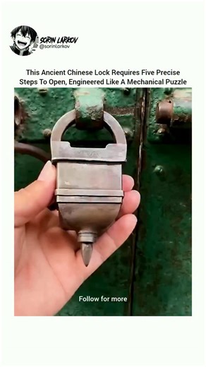 Sorin larkov on Instagram: "This lock was designed to defeat force, speed, and impatience, centuries before modern security existed Unlike modern locks that open with a single turn, traditional Chinese brass locks used multi-stage internal mechanisms that required a precise sequence of movements to unlock. The key was not a simple tooth pattern. It was a thin rod engineered to push, lift, rotate, and release internal pins and springs in a specific order, often across five separate steps. Each mo