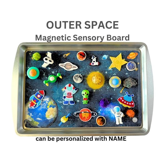 Outer Space Sensory Board: Magnetic Travel Toy, Christmas Personalized Gift - Etsy