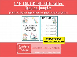 Positive Affirmations Tracing Sheets for Kids: Handwriting Practice (PDF) - Etsy