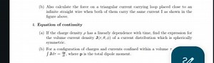 (b) Also calculate the force on a triangular current carrying l... | Filo