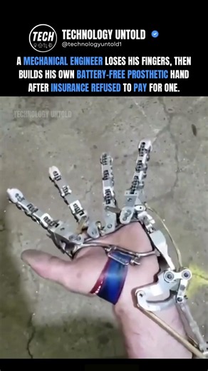 Engineer Builds His Own Battery-Free Prosthetic Hand #tech #shorts