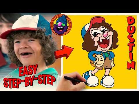 How to Draw Dustin Henderson – Stranger Things | Easy Retro Cartoon Tutorial