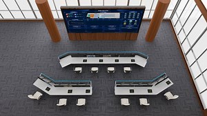 [Hot Item] High Quality Custom Shaped Work Station Desk Control Room Console Combined Table Desk Command Center Monitoring Console