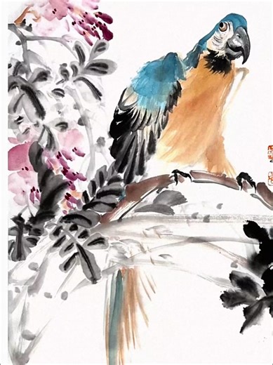 Stunning Macaw Colors Captured on Canvas