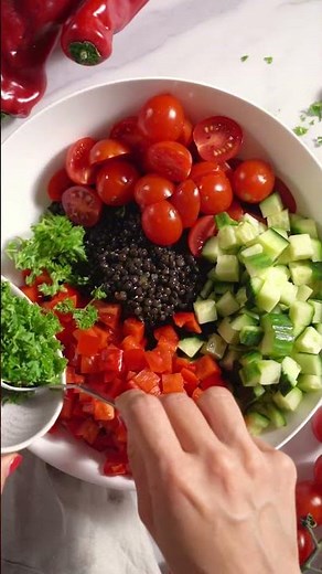 Beluga Linsen Salat - unser Lieblingsrezept