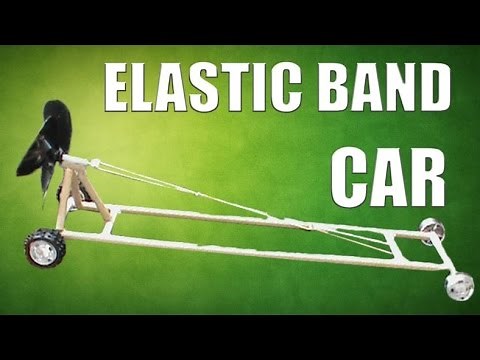 Propeller driven rubber band car