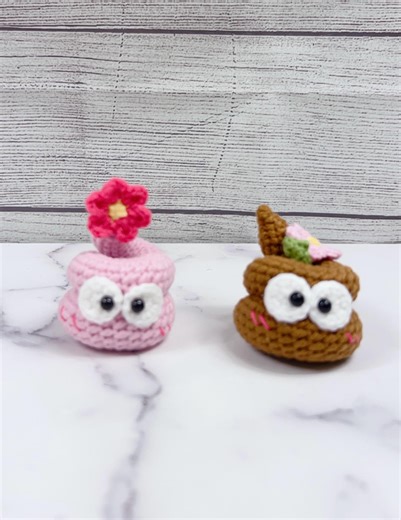 Crochet Cute Poop With Flower With / Without Keychain - Etsy