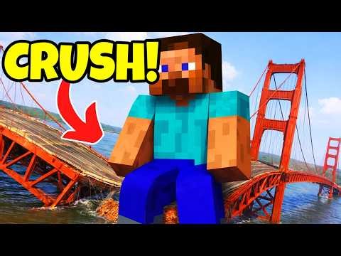 How Many MINECRAFT STEVES to DESTROY a BRIDGE! – Teardown