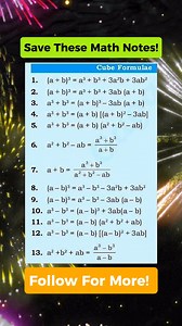 459K views · 2.2K reactions | Cube Formulas Math Notes ❤️ | Math Notes | Facebook