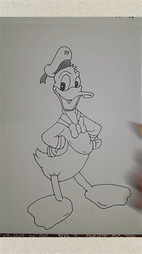 Easy Donald Duck Drawing Tutorial 🫶🏻#drawing #art #easy #viral #shorts