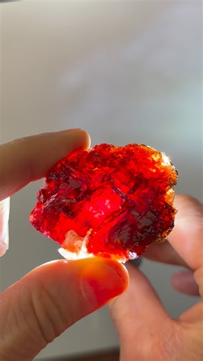 Crystal Cantina on Instagram: "Etched Spessartine Garnet This Naturally Etched, High-Quality Garnet has Fantastic Gemmy, Ruby-Red Color. Minor Quartz Adds to its Aesthetics. 4.5 x 3.5 x 2.3 cm 71g Navegadora Claim, Penha Do Norte, Conselheiro Pena, Minas Gerais, Brazil. Available: DM or eMail Ed@CrystalCantina.com for Inquiries. Item: GAR1039"