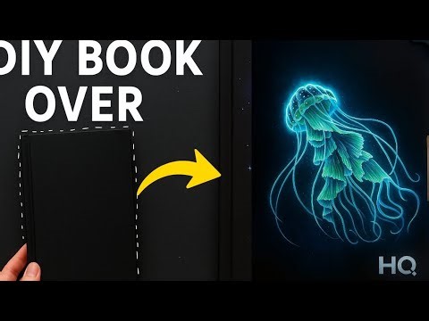 “Ocean Glow on My Book Cover | Jellyfish Acrylic Painting Tutorial”🪼🎐