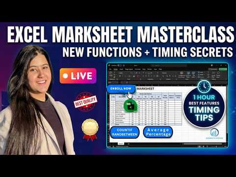 Excel Marksheet Masterclass 📊 | Create Automatic Student Result Sheet 🎓 | COUNTIF, AVERAGE, MAX, MIN