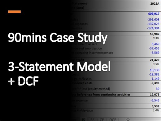 90分钟完成 3-statement + DCF model