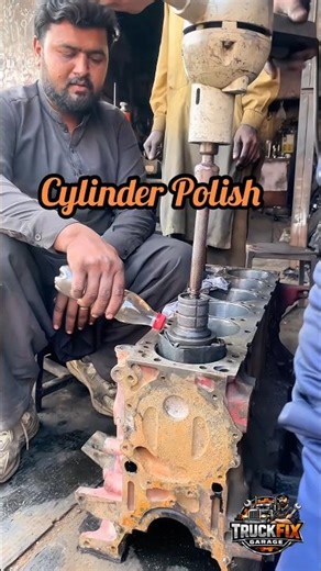 Why Pro Mechanics Polish Cylinders Like THIS 🤯 #truck #engine #mechanic #polish #honing #trending