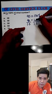 642K views · 18K reactions | CIVIL SERVICE EXAM AUGUST 2024 Numerical Ability Percentages (Take note that I have already shown the solution to this problem using the Trial and Error Method in my previous videos) (Solving Linear Equations, Dividing with Decimal Numbers, Converting Percent to Decimals) | Ron Robert Pecaña | Facebook