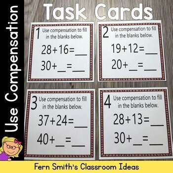 Use Compensation Task Cards for Second Grade