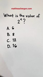 104K views · 1.8K reactions | What is the value of 2⁴? #mathtutor #teachergon #mathstutorials #akositeachergon | Math Tutorials | Facebook
